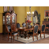 Chateau De Ville - Arm Chair (Set of 2) - Black Synthetic Leather & Cherry Finish