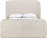 Fira - Linen Textured Fabric Upholstered Bed