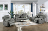 U172 - Motion Sofa With Dropdown Table, With Charger - Gray