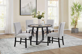 D182 - 5 Piece Dining Room Set (Dining Table & 4 Side Chairs) - Black / Gray