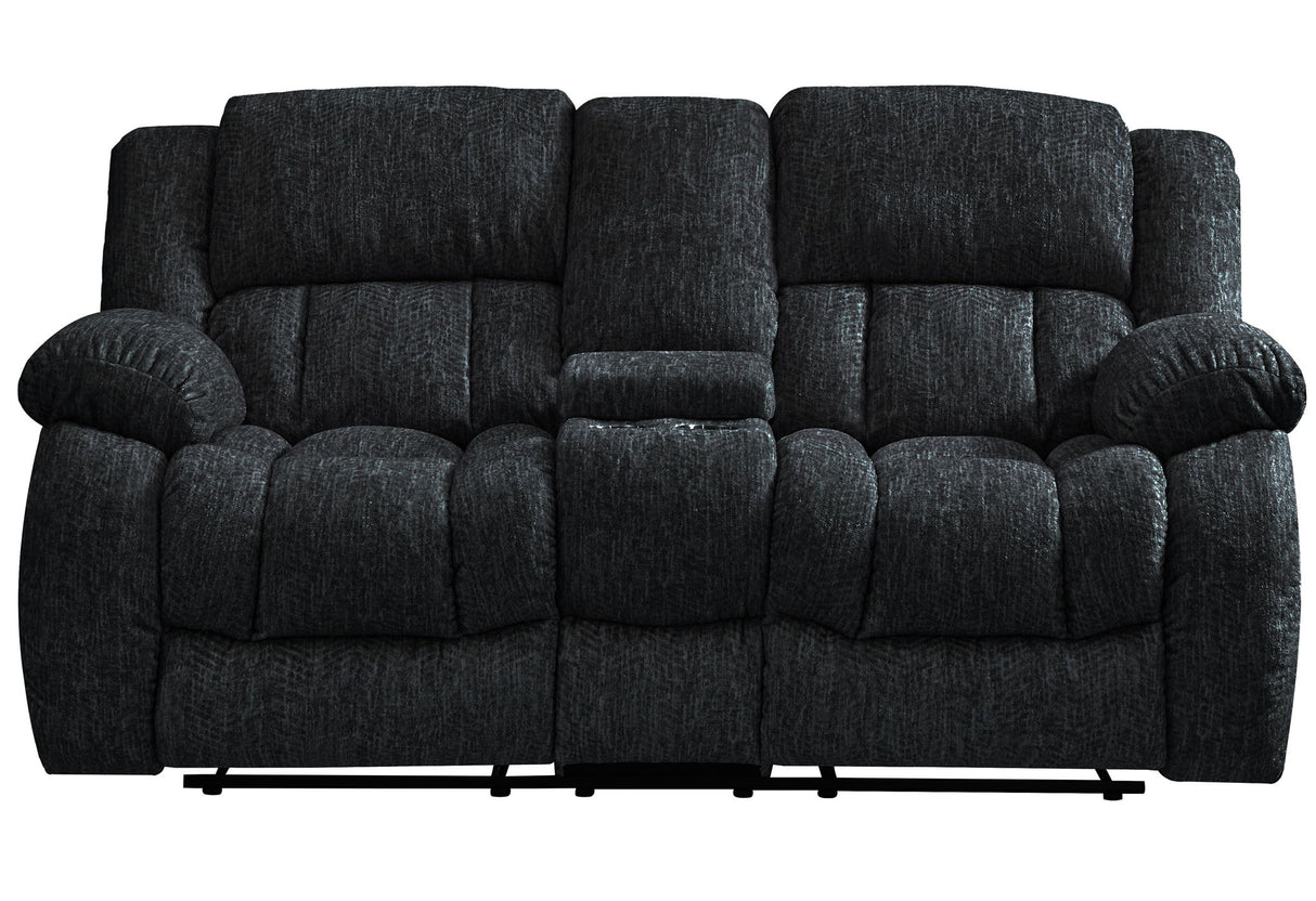 U250 - 3 Piece Living Room Set (Reclining Sofa / Console Reclining Loveseat / Glider Recliner) - Ebony