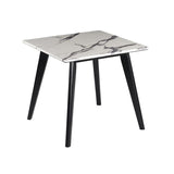 Bayhill - Square Faux Marble Top End Table - Black And White