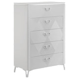 Cassia - 5-Drawer Bedroom Chest Of Drawers - White High Gloss