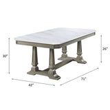 Zumala - Dining Table - Marble & Weathered Oak Finish