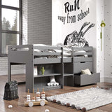 Fabiana - Twin Loft Bed With Storage - Gray