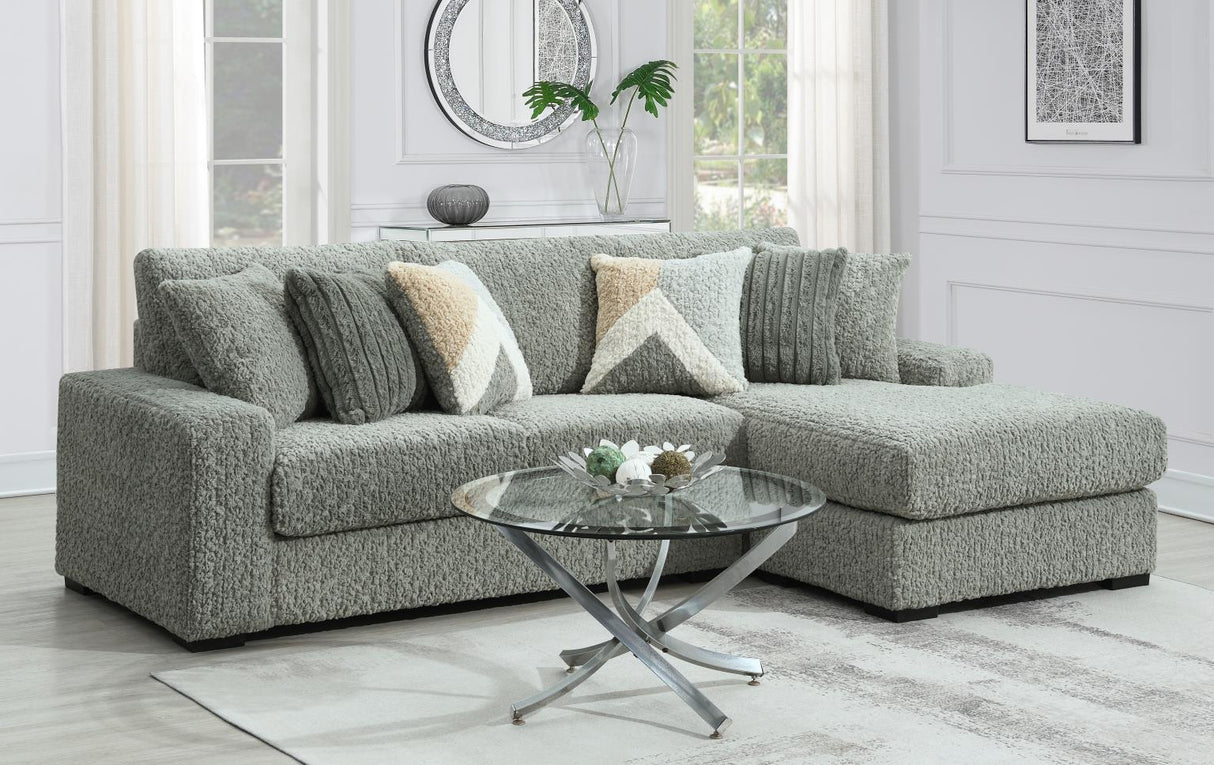 U282 - 6 Piece Setional With Right Chaise (1 LAF + 1 Wedge + 2 Armless Chair + 1 Console + 1 RAF Chaise) - Gray
