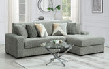 U282 - 6 Piece Setional With Right Chaise (1 LAF + 1 Wedge + 2 Armless Chair + 1 Console + 1 RAF Chaise) - Gray