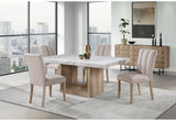 5 Piece Dining Room Set (D02 Dining Table And 4 D8683 Dining Chairs) - Beige / Natural / White