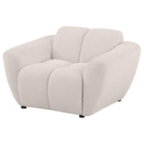 Destino - Chenille Upholstered Splayed Arm Accent Chair - Greige