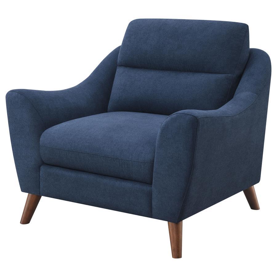 Gano - Upholstered Sloped Arm Accent Chair - Navy Blue