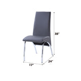 Noland - Side Chair (Set of 2) - Gray Synthetic Leather & Chrome