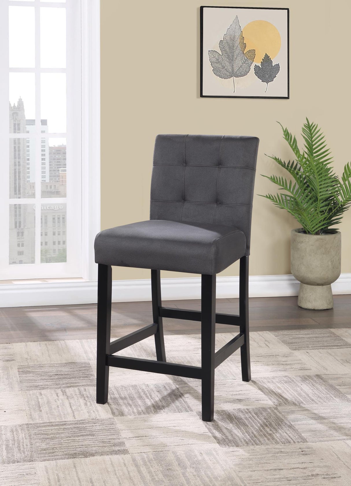 D199 - 5 Piece Dining Room Set (Counter Table With 4 Chairs) - Gray