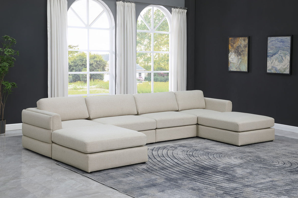 Beckham - Modular Sectional 6 Piece - Beige - Fabric - Modern & Contemporary