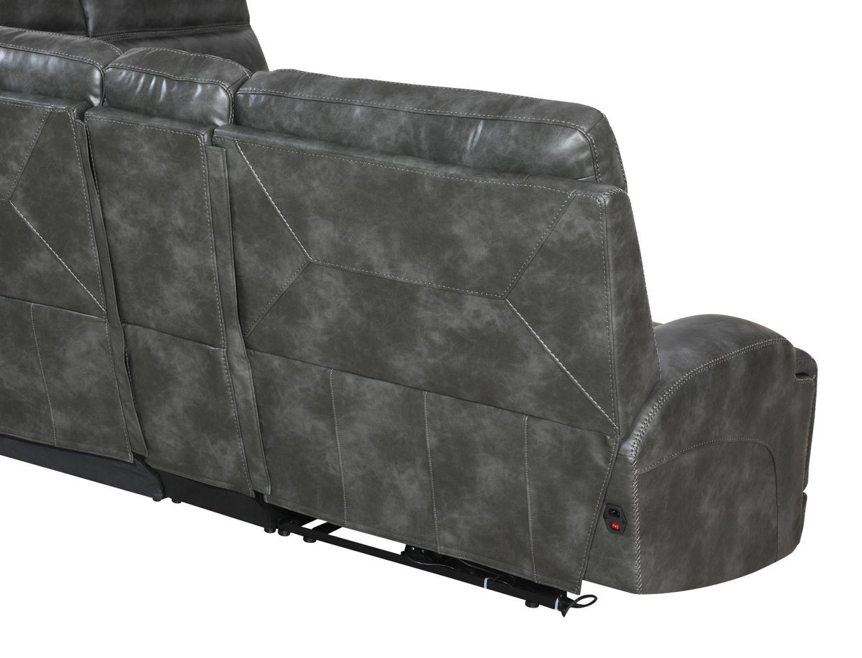 U40 - 6 Piece Power Reclining Sectional (2 Power) - Dark Gray
