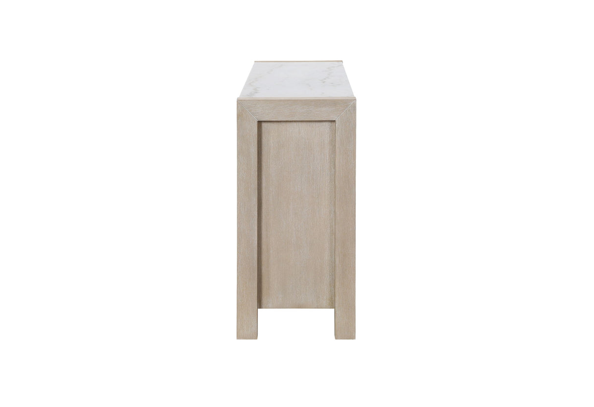 D1321 - Buffet With Real Marble Top - Natural / White