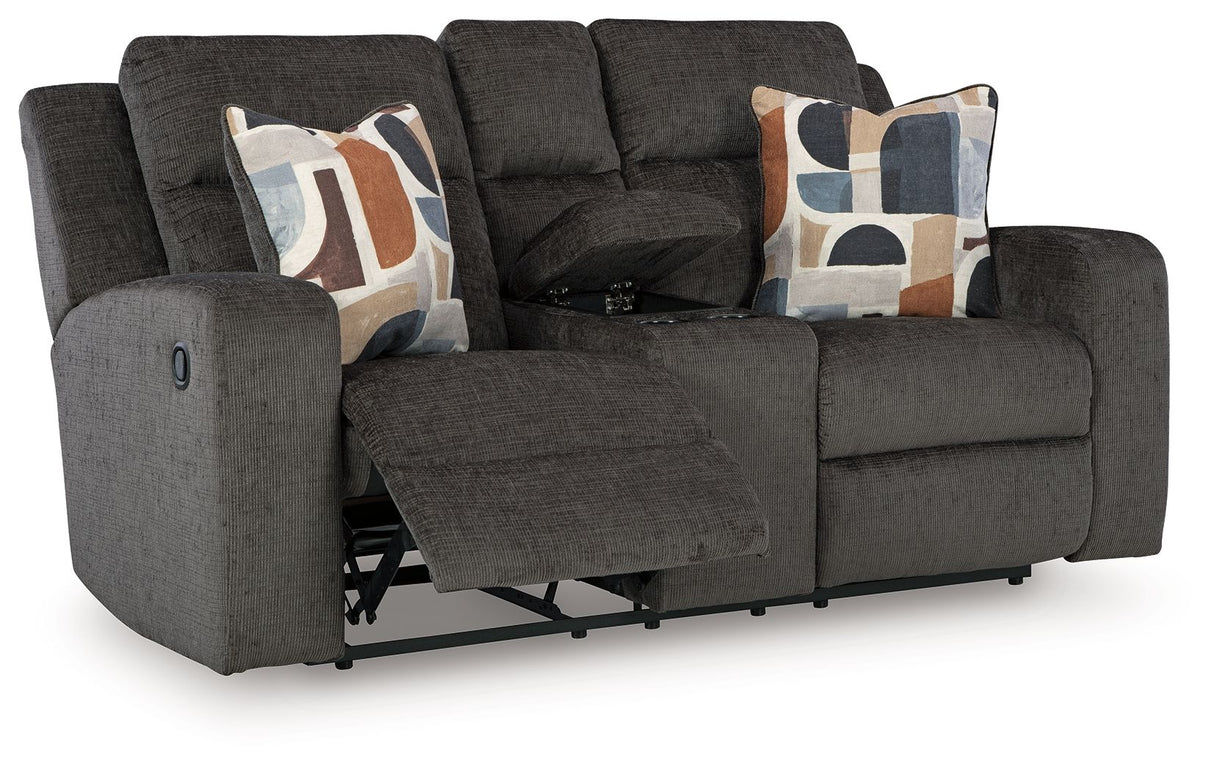 Kanlow - Dbl Reclining Loveseat With Console