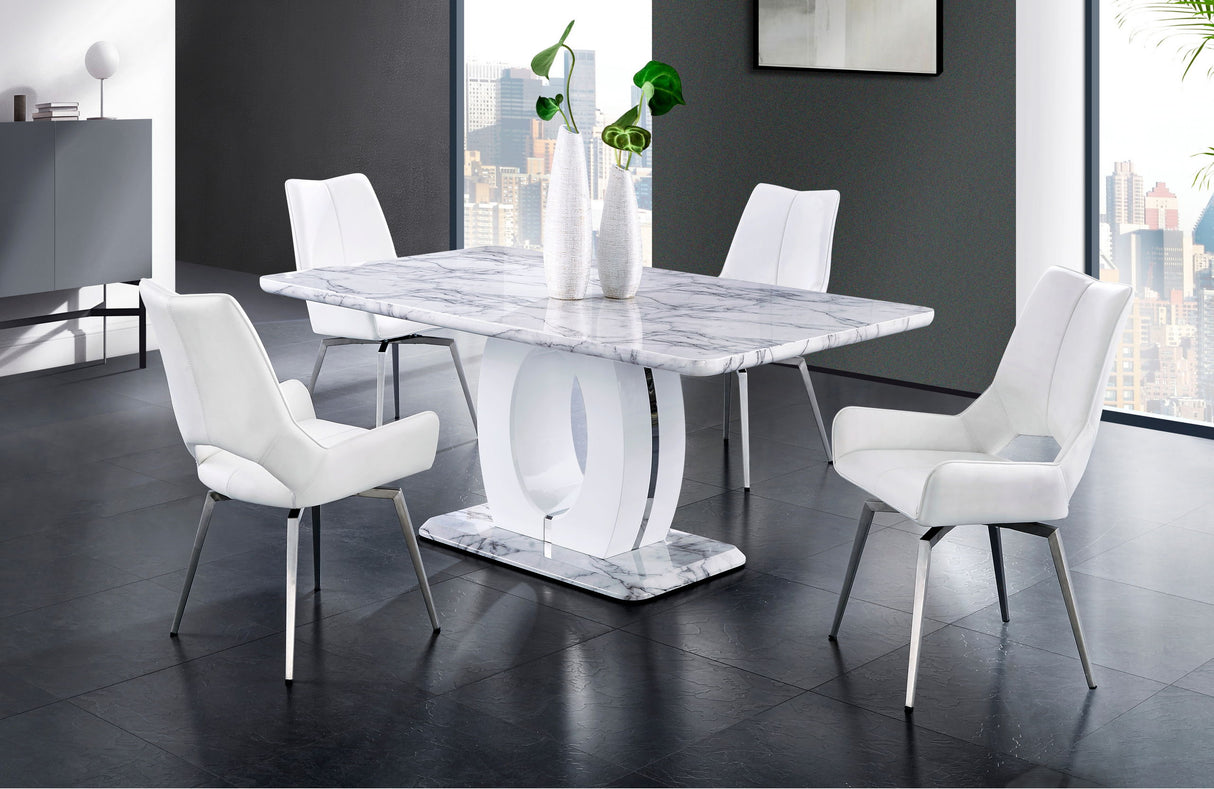 D894 Dining Table And Four D4878N Dining Chairs - White