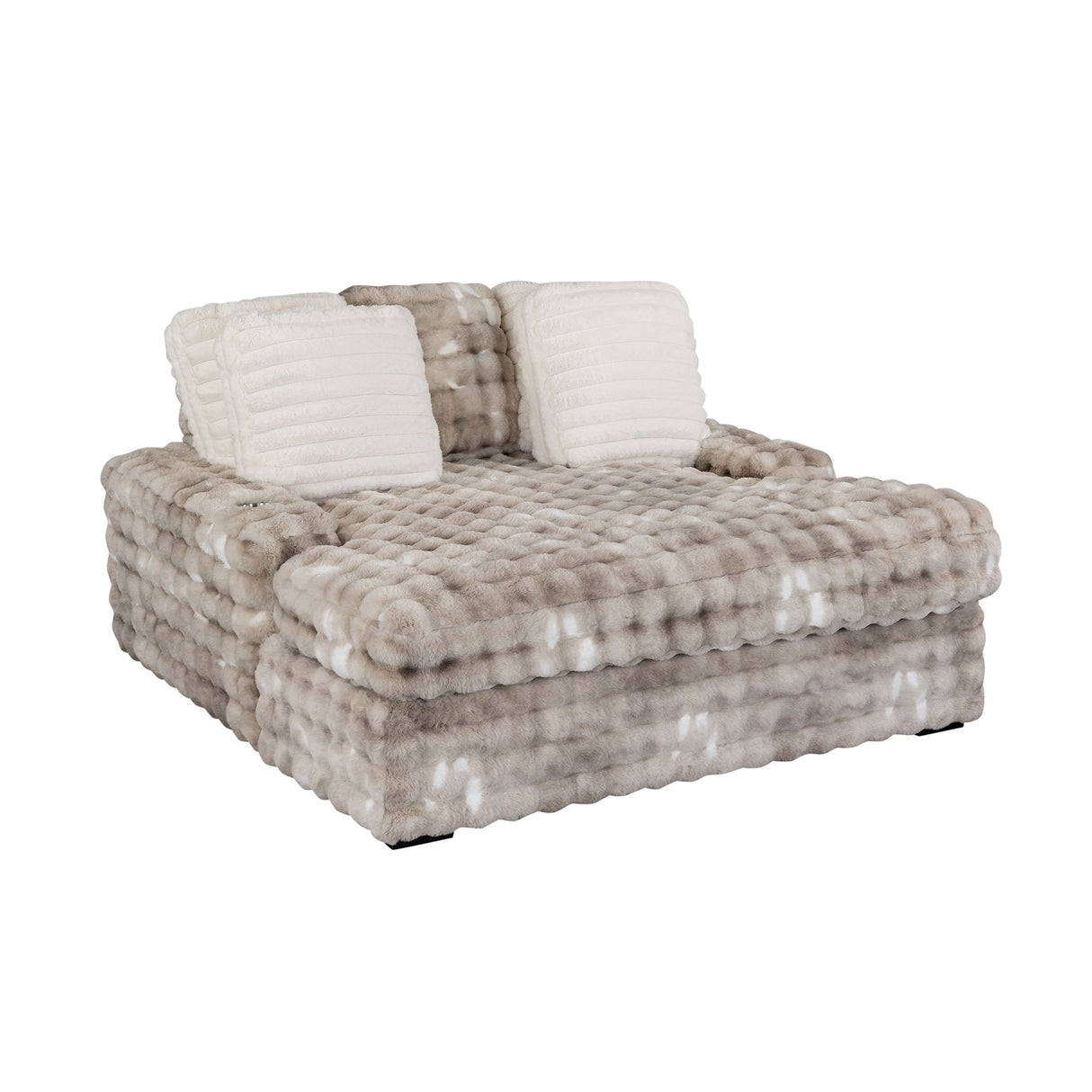 Julia - Lounger Sofa With USB - Gray