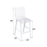 Nadie - Counter Height Chair (Set of 2) - Clear Acrylic & Chrome