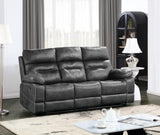 U170 - Motion Sofa With Dropdown Table - Gray