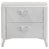 Cassia - 2-Drawer Nightstand Bedside Table - White High Gloss