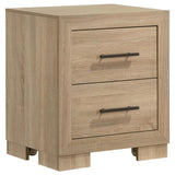 Arielle - 2-Drawer Bedroom Nightstand With Casters - Light Oak