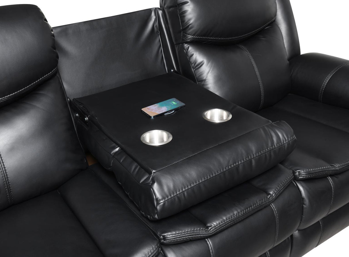 U100 - Power Reclining Loveseat With LED Light & Speaker - Black