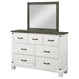 Lilith - 7-Drawer Dresser With Mirror - Distressed White