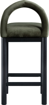 Conrad - Velvet Counter Stool With Black Legs