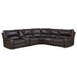 Saul - Power Motion Sectional Sofa - Espresso Leather-Aire