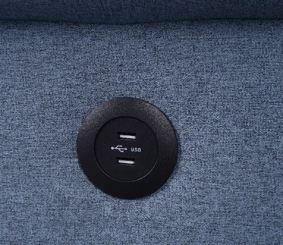 Nichelle - Sofa With Sleeper - Blue Fabric