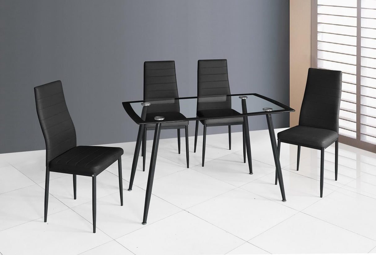 D340 - 5 Piece Dining Room Set (Dining Table & 4 Chairs) - Black