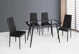 D340 - 5 Piece Dining Room Set (Dining Table & 4 Chairs) - Black