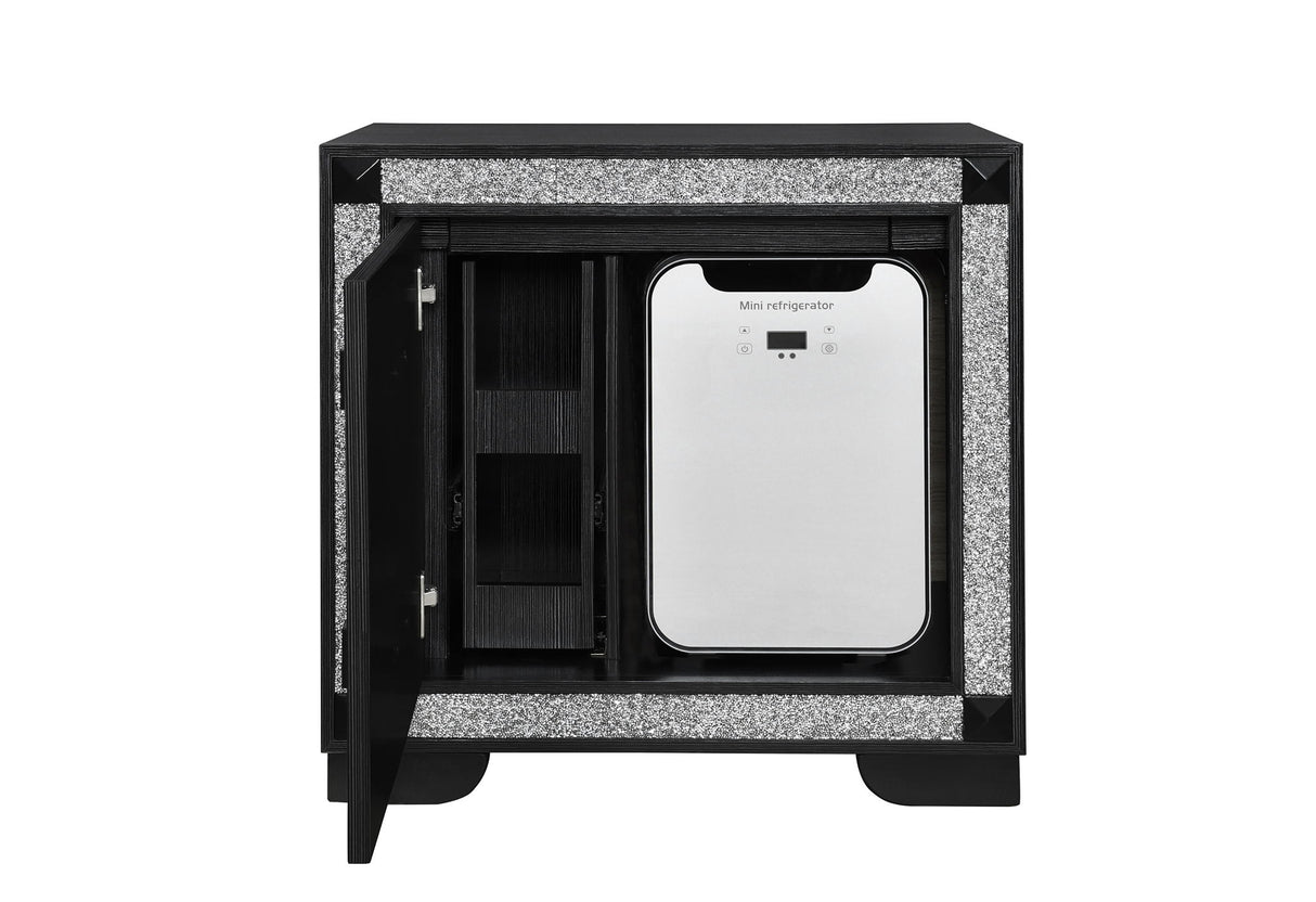 Soleil - Nightstand With Cooler And Speaker - Charcoal