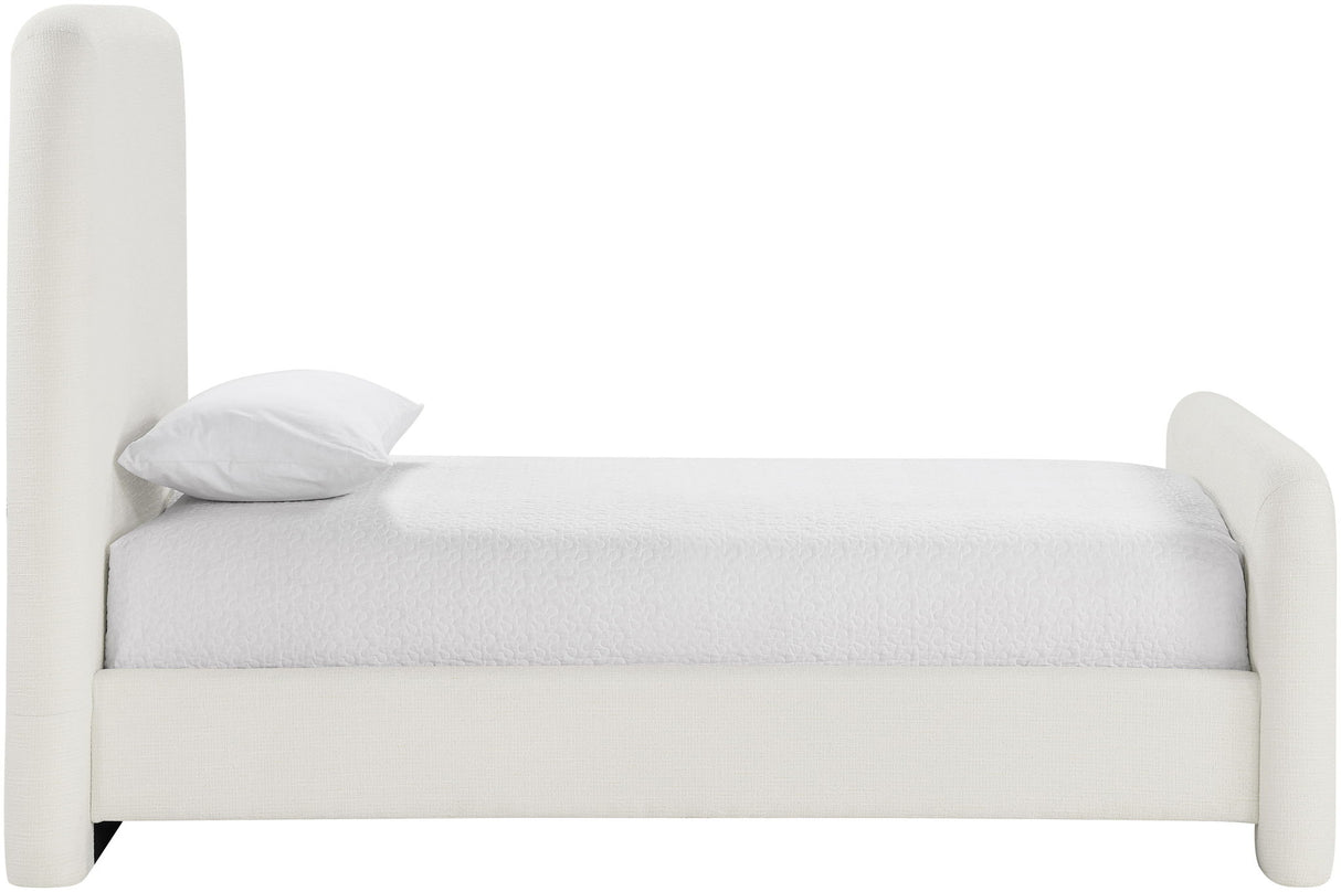 Fira - Linen Textured Fabric Upholstered Bed