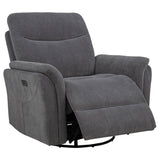 Adler - Upholstered Power Swivel Glider Recliner