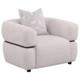 Jeanette - Fabric Upholstered Round Arm Accent Chair - Beige