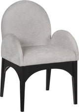 Waldorf - Chenille Dining Arm Chair With Black Legs