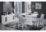 Monaco - 5 Piece Dining Room Set (Rectangular Bar Table & Four Bar Stools) - Light Gray / White
