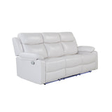 Blanche - Reclining Sofa With LED Lights Frame, Pillow Top Arms - White