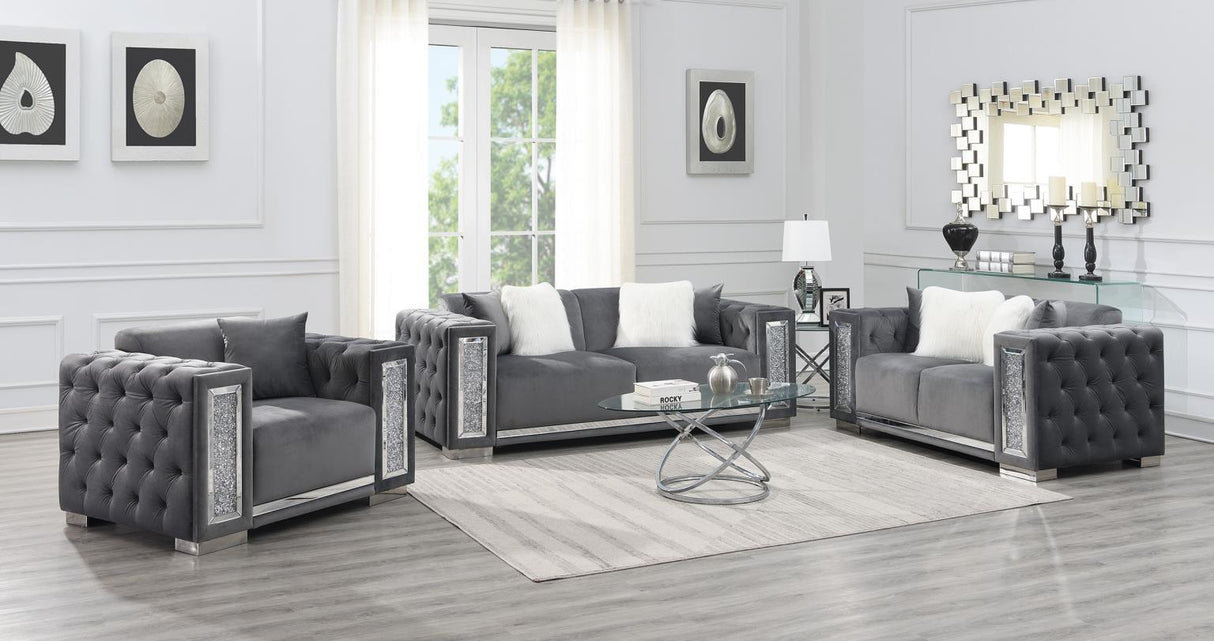 U250 - Velvet Chair - Gray