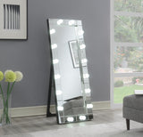 G-345-FM - Glamour LED Floor Mirror - Pearl Silver