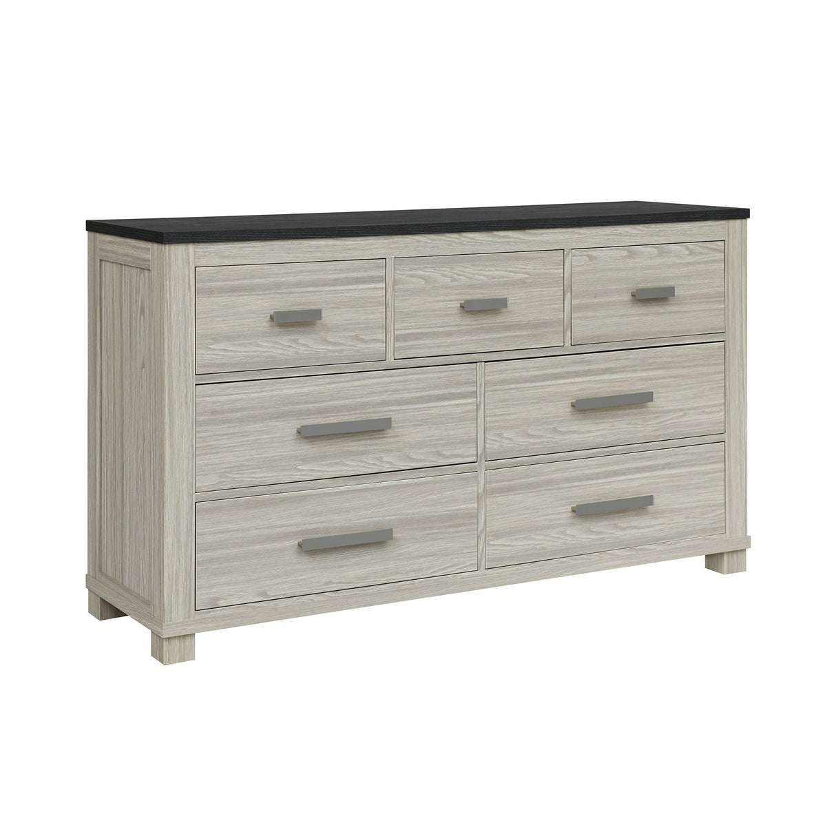 Augusta - Dresser, 7 Spacious Drawers, Block Feet - Beige Brown