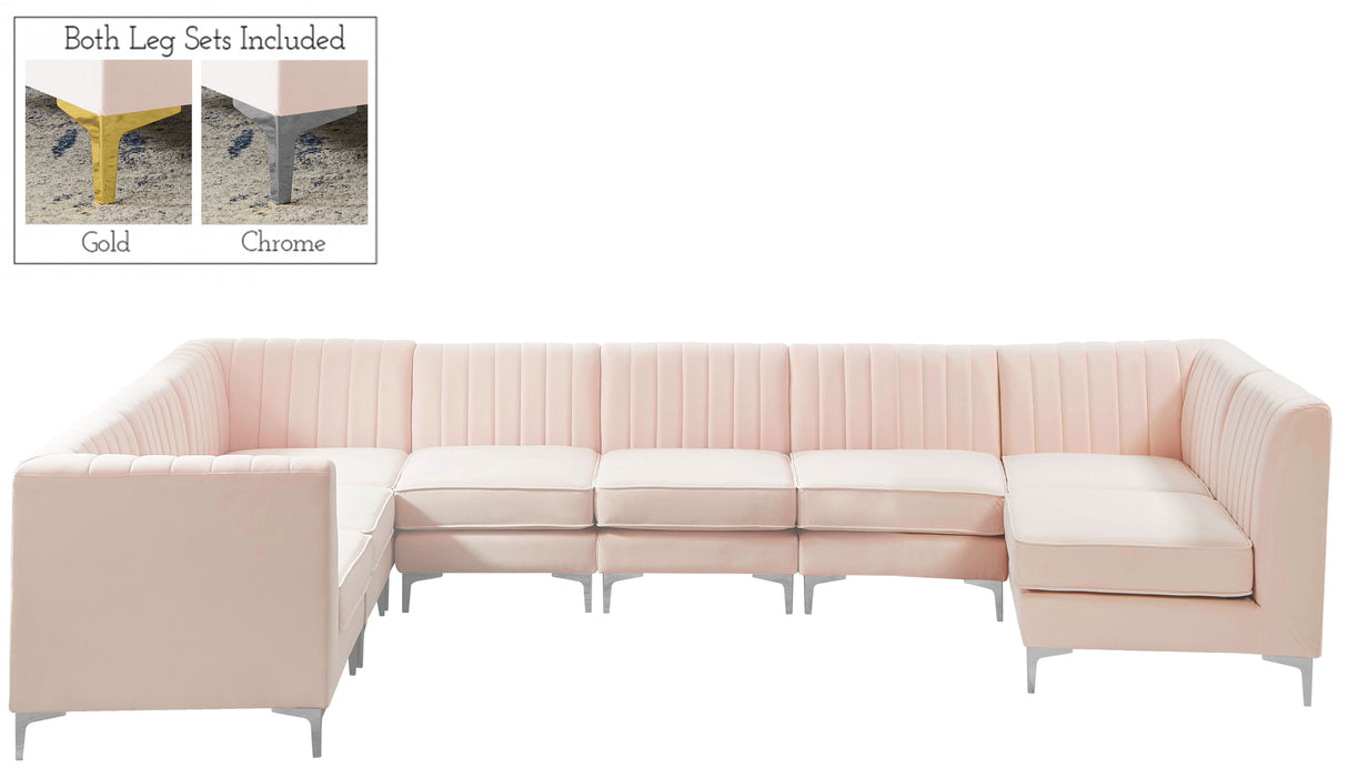 Alina - 8 Piece Velvet Modular Sectional