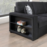 U274 - 3 Piece Sectional With USB (Type A+C) - Black