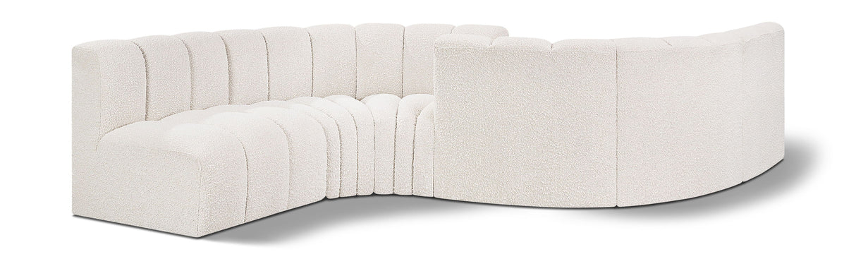 Arc - Boucle Fabric 6 Piece Modular Sofa - Black