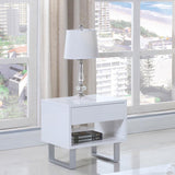 Atchison - 1-Drawer Rectangular End Table - White High Gloss