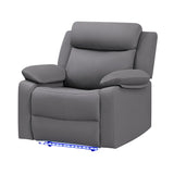 Blanche - Glider Recliner With LED, Pillow Top Arms