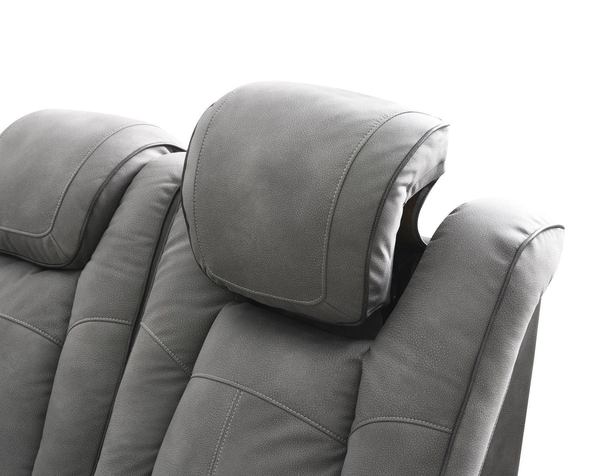 U77 - Power Reclining With Power Headrest, Storage Arms / USB And Wireless Charger Loveseat - Slate