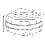 Elchin - Round Upholstered Tufted Ottoman - Oatmeal